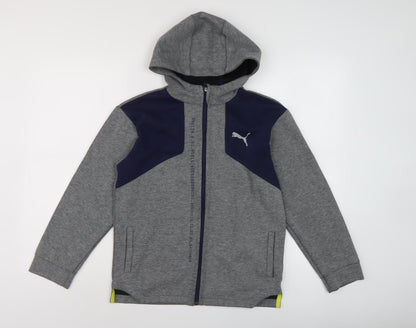 Puma Boys Grey Full Zip Hoodie, 12-13 Years, Good Condition