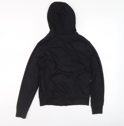 Lonsdale Boys Black Hoodie 9-10Y Full Zip Logo Casual
