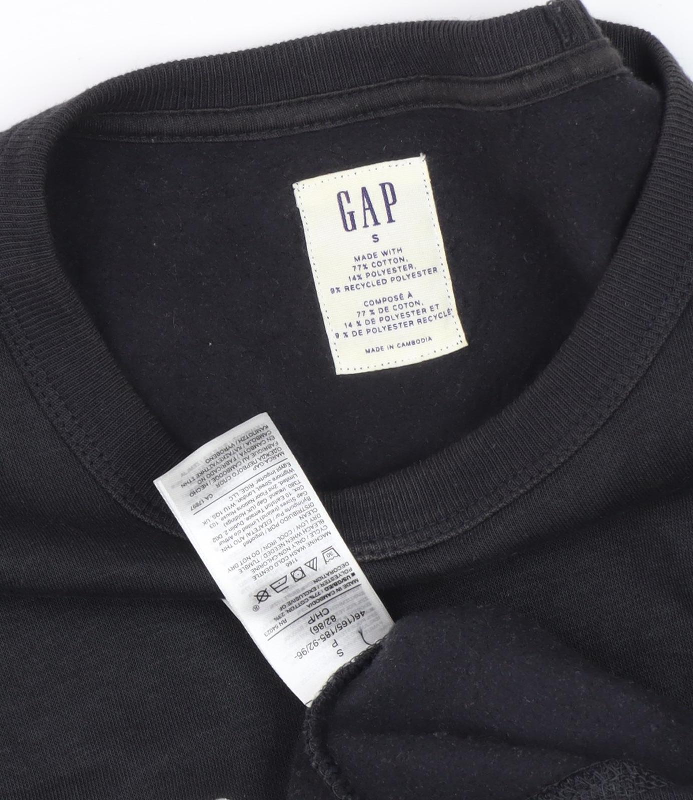 Mens UK Size S Gap Black Pullover Sweatshirt