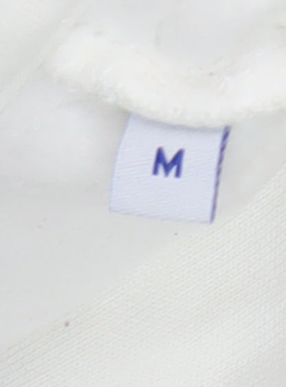 Mens UK Size M JACK & JONES White 1/4 Zip Sweatshirt