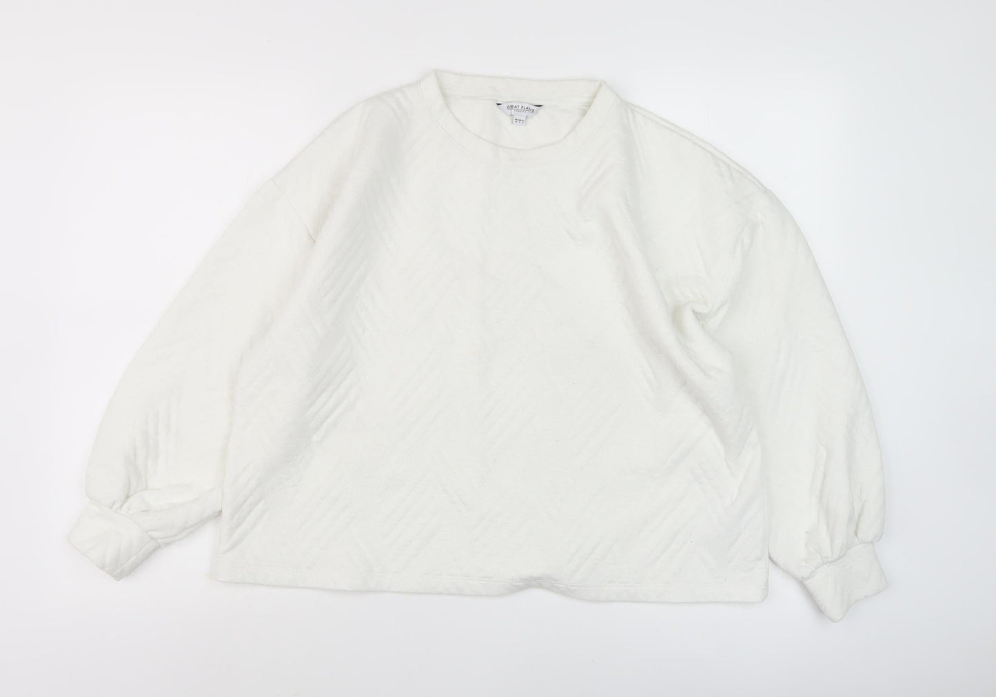Great Plains Women's White Crew Neck Sweatshirt - Size S