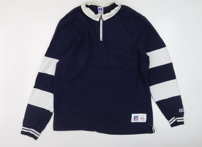 Russell Athletic Men's Blue XL Striped Polo