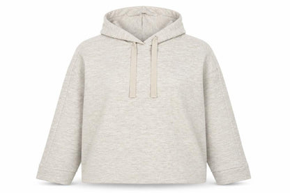 MNG Women's Beige Pullover Hoodie, Size 12, Relaxed Cotton Blend