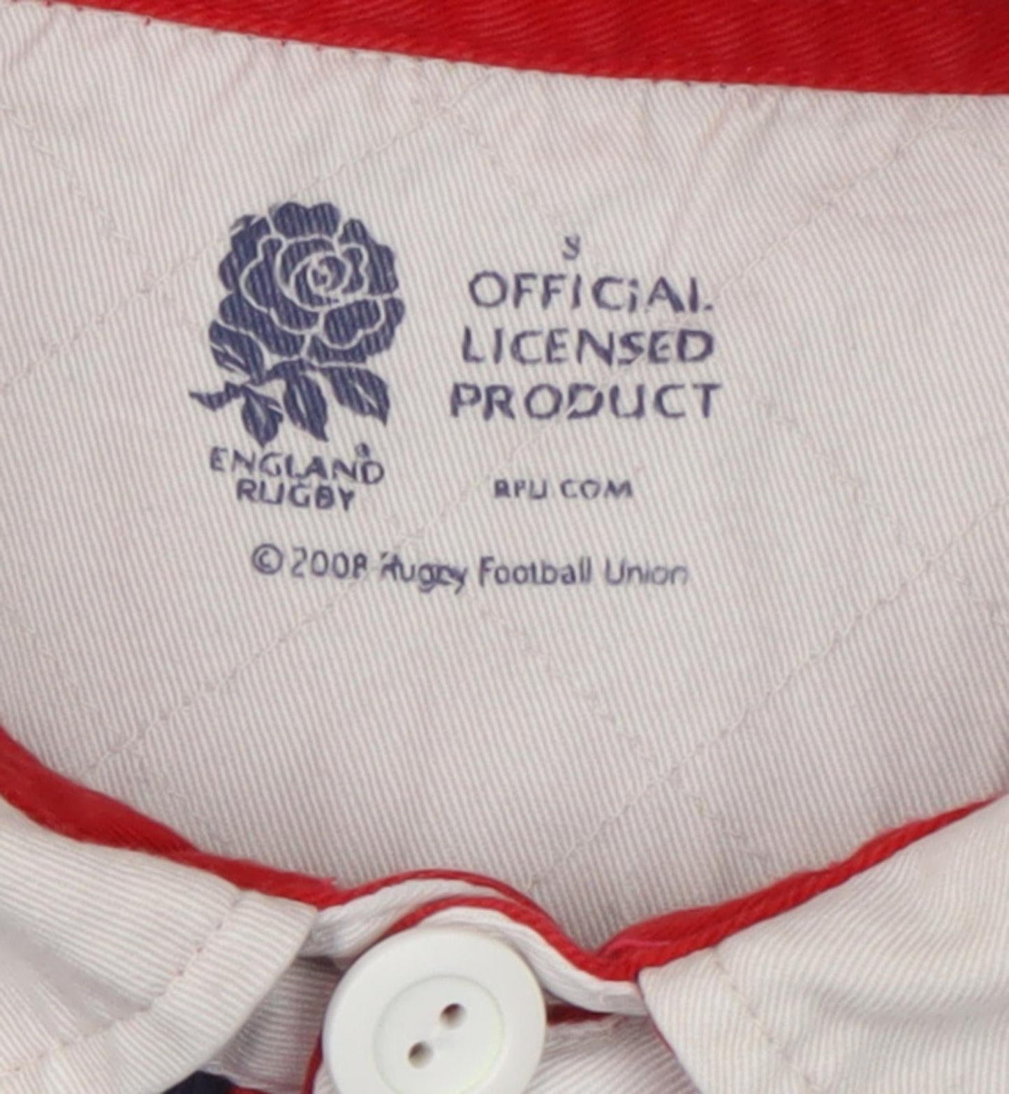 England Rugby Men's Long Sleeve Polo, Blue/White