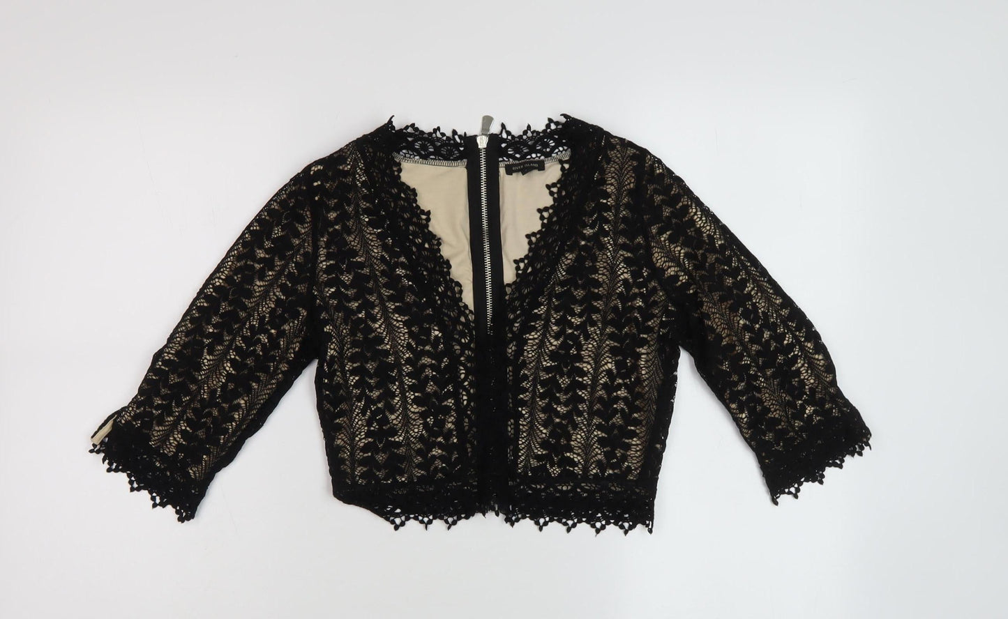 Womens UK Size 8 River Island Black Cropped Blouse