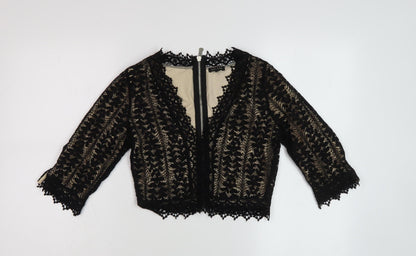 Womens UK Size 8 River Island Black Cropped Blouse