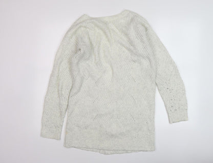 Womens UK Size 6 Fat Face Ivory Cardigan Jumper