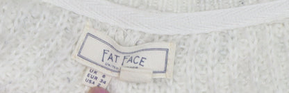 Womens UK Size 6 Fat Face Ivory Cardigan Jumper