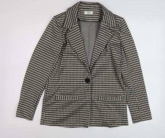 Jacqueline de Yong Women's Black Herringbone Blazer XS