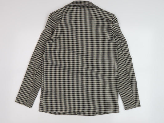 Jacqueline de Yong Women's Black Herringbone Blazer XS