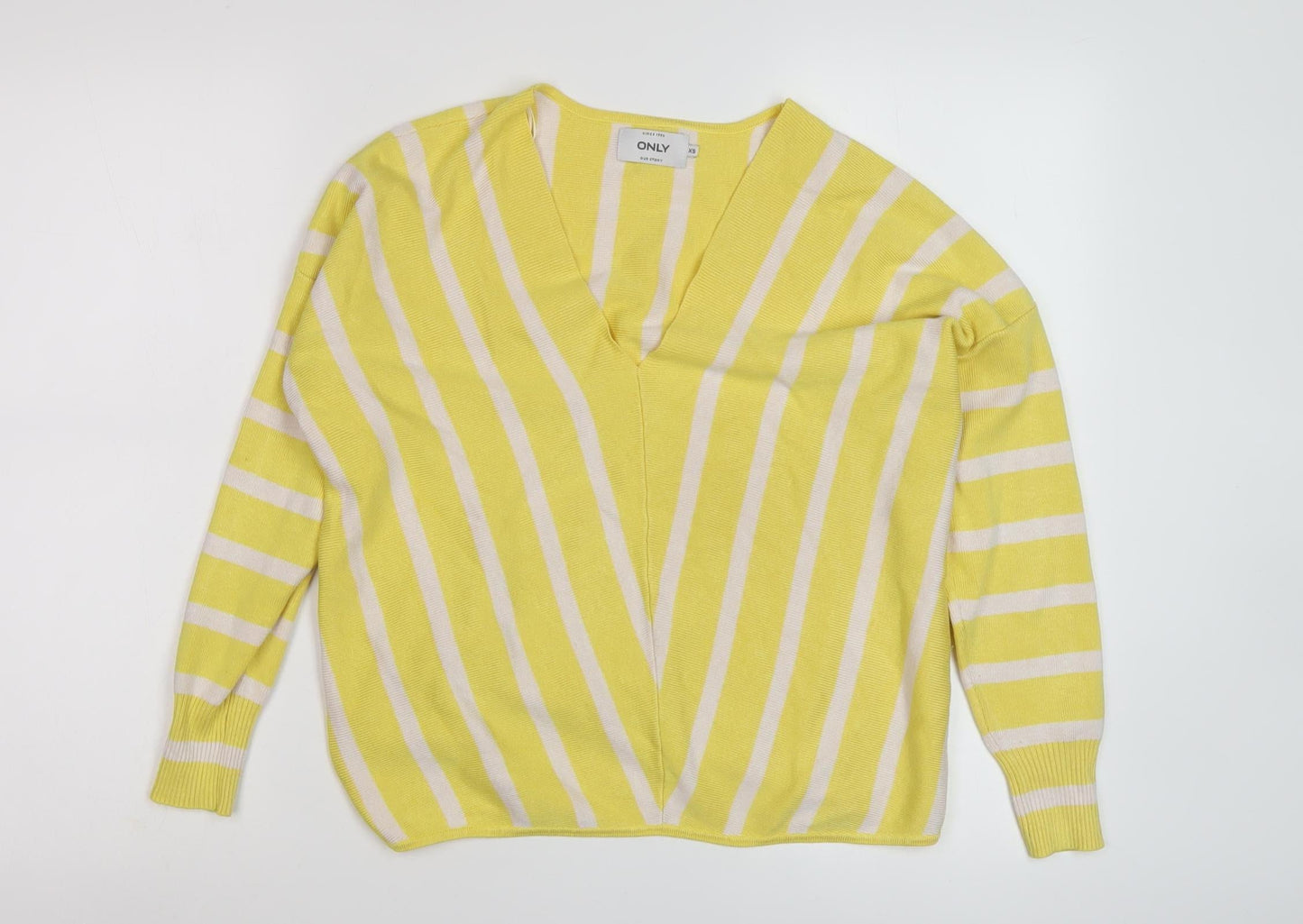 Womens UK Size XS Only Yellow Pullover Jumper