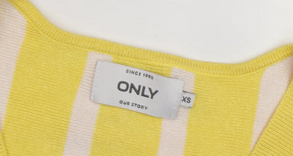 Womens UK Size XS Only Yellow Pullover Jumper