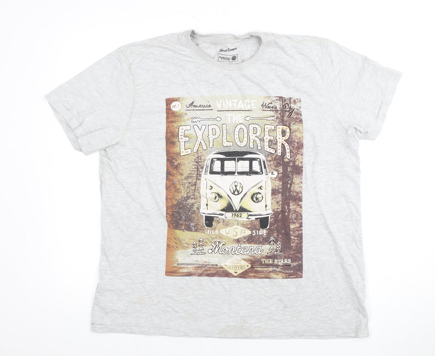 Volkswagen Men's Grey Vintage T-Shirt L