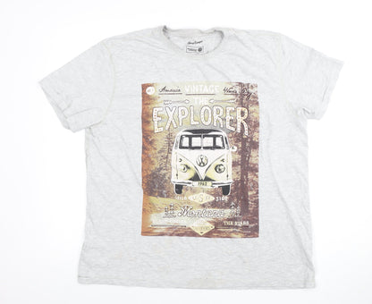 Volkswagen Men's Grey Vintage T-Shirt L