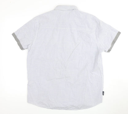 Lee Cooper Men's Blue Striped Short Sleeve Shirt