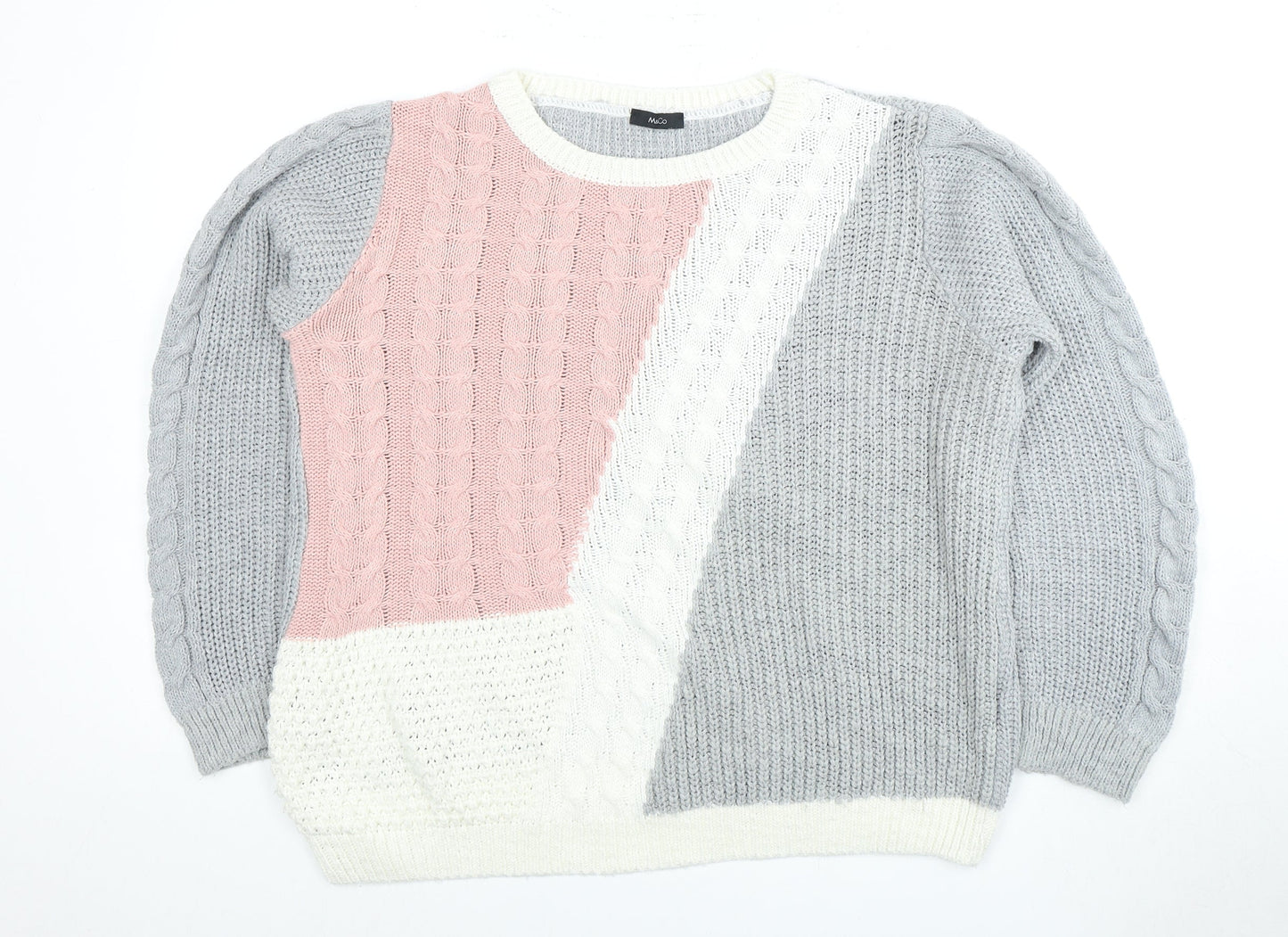 Womens UK Size 16 M&Co Grey Pullover Jumper