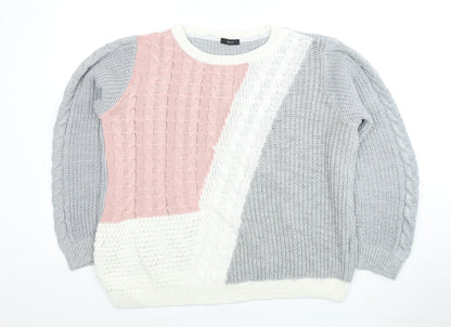 Womens UK Size 16 M&Co Grey Pullover Jumper