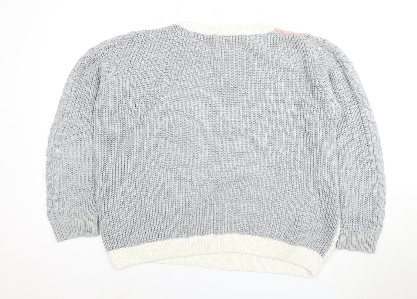 Womens UK Size 16 M&Co Grey Pullover Jumper