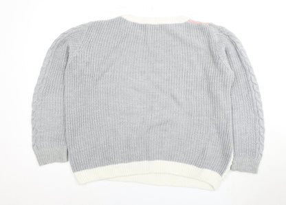 Womens UK Size 16 M&Co Grey Pullover Jumper