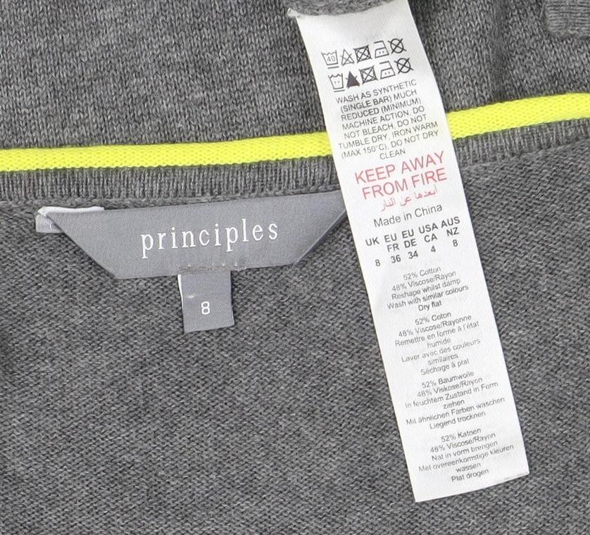 Womens UK Size 8 Principles Grey Pullover Jumper