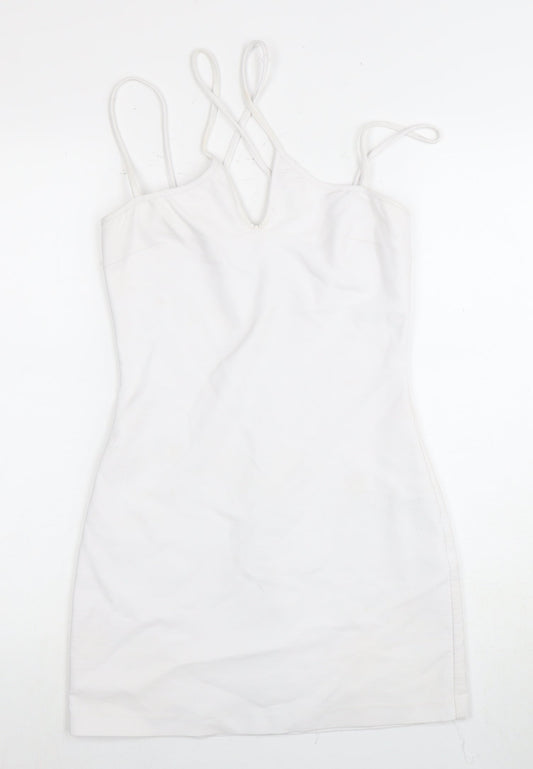 Zara Women's White Bodycon Dress Size 12