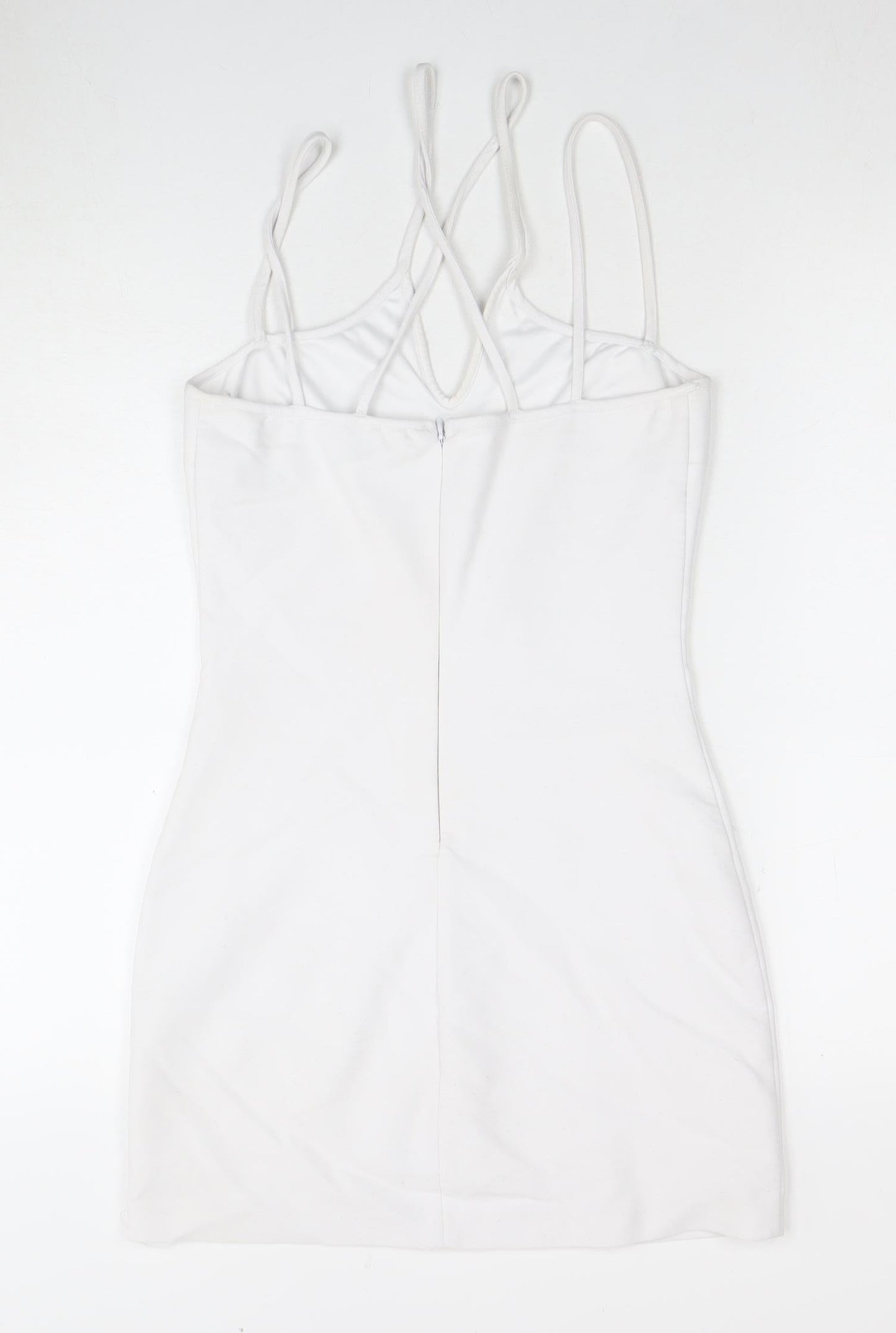 Zara Women's White Bodycon Dress Size 12