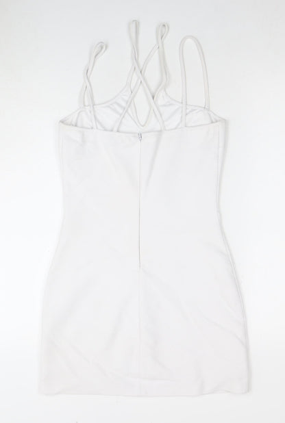 Zara Women's White Bodycon Dress Size 12