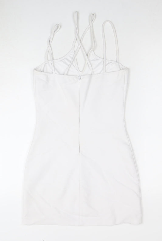 Zara Women's White Bodycon Dress Size 12