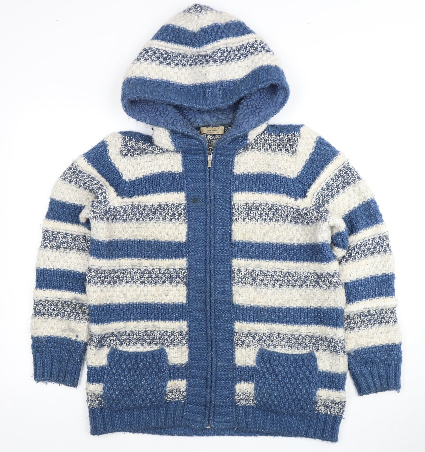 Womens UK Size 12 Marks and Spencer Blue Full Zip Jumper