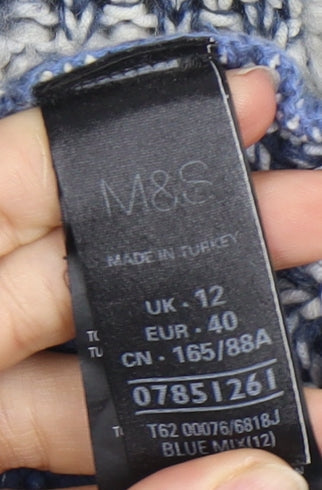 Womens UK Size 12 Marks and Spencer Blue Full Zip Jumper