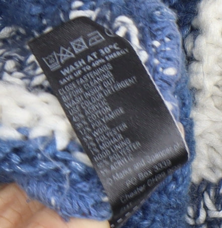 Womens UK Size 12 Marks and Spencer Blue Full Zip Jumper