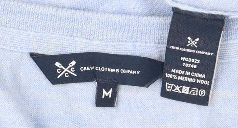 Crew Clothing Women's Blue Merino Wool V-Neck Jumper M