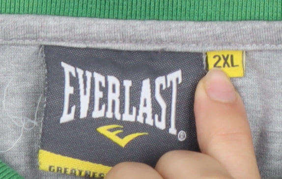 Everlast Men's Green Striped Polo, 2XL, Cotton Classic