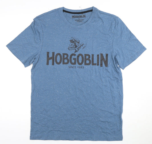 Marks and Spencer Blue Beer Theme Graphic T-Shirt M