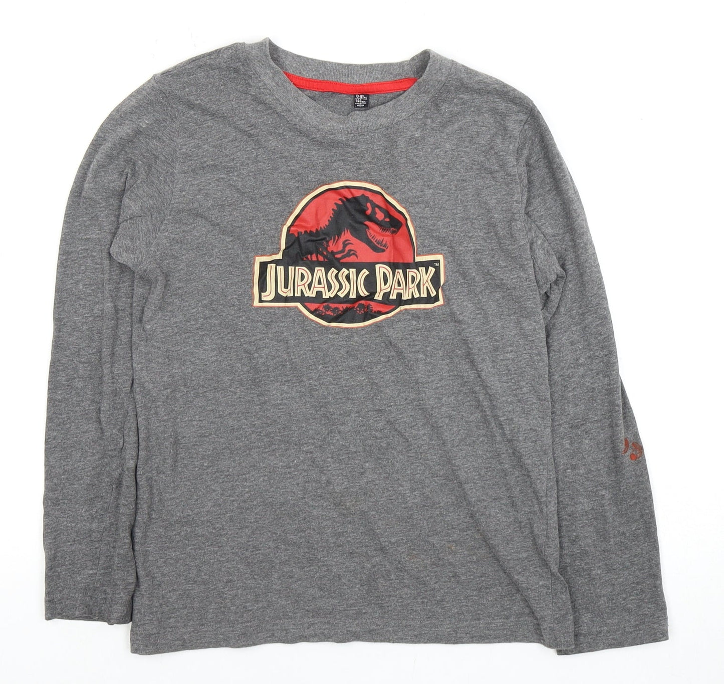 Jurassic Park Boys' Grey Long Sleeve T-Shirt, Size 10-11Y