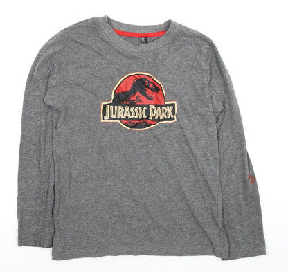 Jurassic Park Boys' Grey Long Sleeve T-Shirt, Size 10-11Y