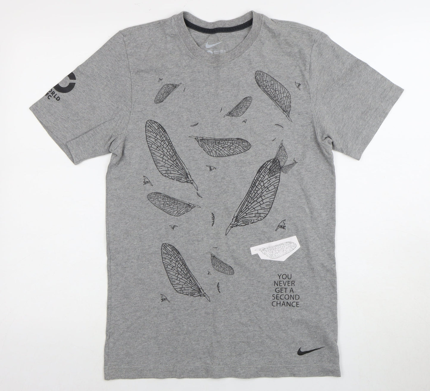 Nike Men's Grey S T-Shirt Short Sleeve Graphic