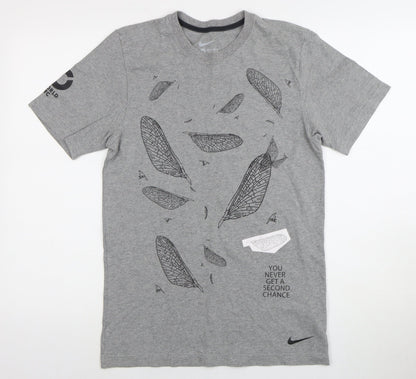 Nike Men's Grey S T-Shirt Short Sleeve Graphic