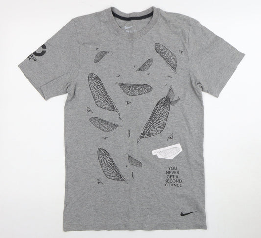 Nike Men's Grey S T-Shirt Short Sleeve Graphic