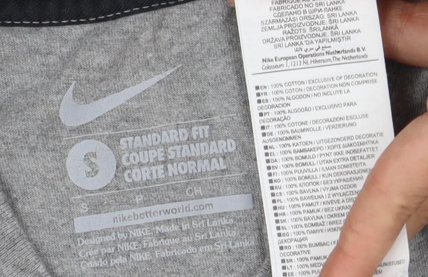 Nike Men's Grey S T-Shirt Short Sleeve Graphic