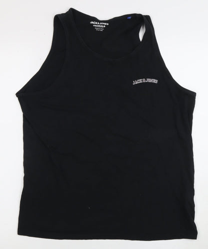 Unisex Adults UK Size XL JACK & JONES Black  Tank