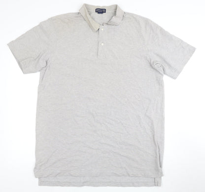 Lands' End Men's Grey XL Short Sleeve Polo