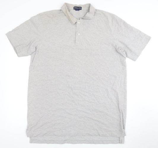 Lands' End Men's Grey XL Short Sleeve Polo