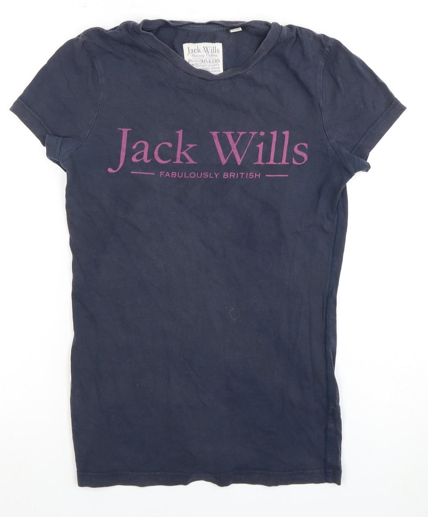 Jack Wills Women's Blue Slim Fit T-Shirt, Size 10