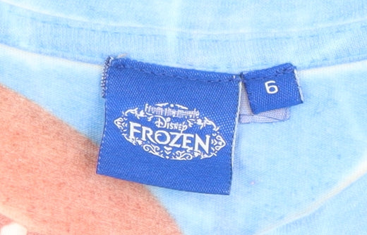 Teens UK Size 6 Disney Blue Basic T-Shirt