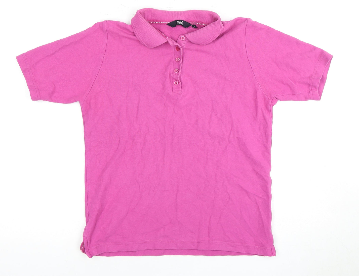 ISLE Women's Pink Polo Shirt, M, Classic Style