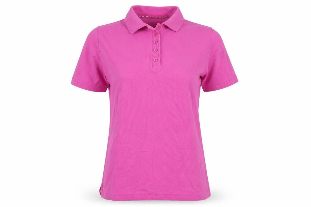 Womens UK Size M ISLE Pink Basic Polo