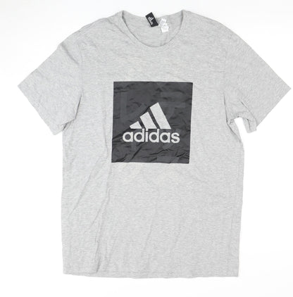 Adidas Men's Grey Logo T-Shirt L - New with Tags