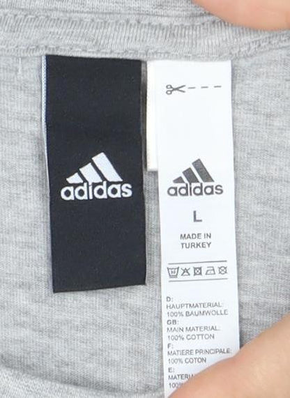 Adidas Men's Grey Logo T-Shirt L - New with Tags