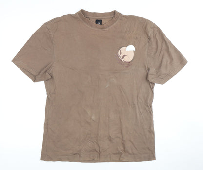 River Island Men's Brown Graphic Print T-Shirt S